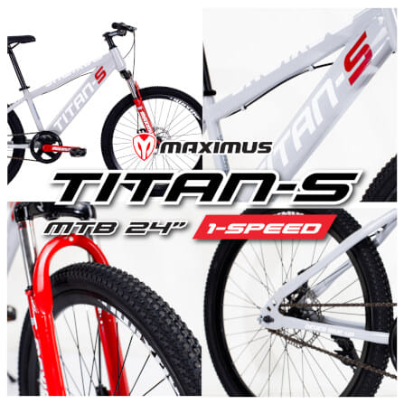 จักรยานเด็กโต MAXIMUS รุ่น TITAN-S สีเทา ล้อ 24 นิ้ว_5